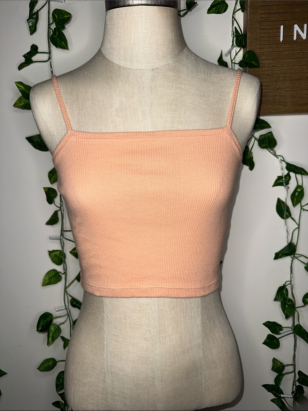 Aerie Ribbed Pale Light Orange Tank Top